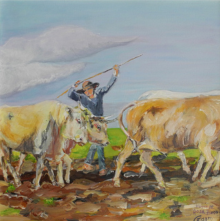 � Les boeufs � d'apr�s Rosa Bonheur Sylvie Csazny