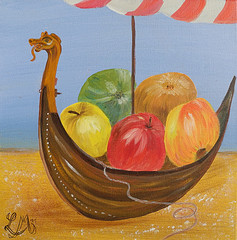 "Corbeille pommes vikings" Martine Lecl�re-Lanchec