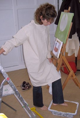 Comme mod�le pour les traces de pas dans le sable, on n'est jamais mieux servie que par soi-m�me !