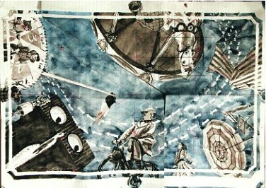 la maquette du mural "Tati" faite par Frederic L�re. Photo Gerald