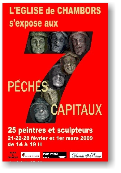 Les 7 p�ch�s capitaux, exposition � l'�glise de Chambors, Oise