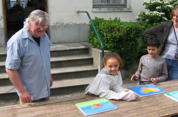 Jean Onfroy, le doyen de l'�cole de peinture de Saint Clair sur Epte, devient maitre assistant pour les ateliers avec les enfants d'Argenteuil.