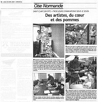 Saint Clair sur Epte> Trois jours d'animations sous le soleil Des artistes, du c�ur et des pommes